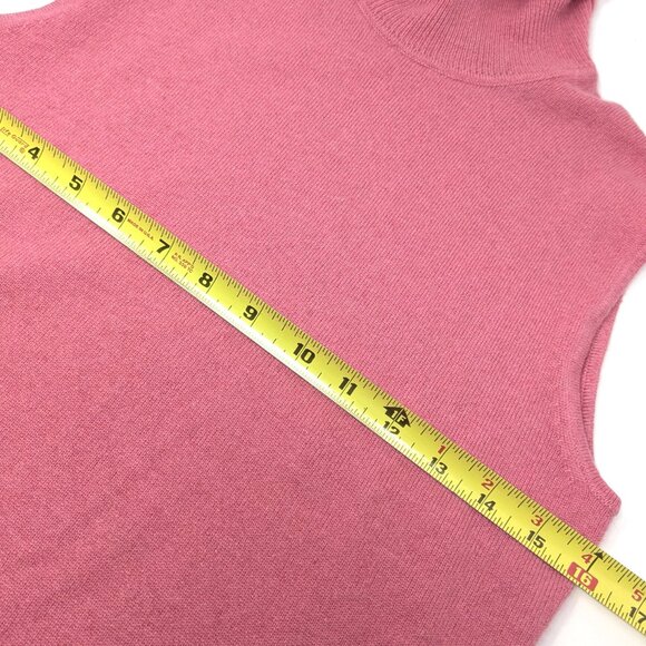 Cashmere Sleeveless Turtleneck Sweater Womans Small Light Salmon Pink Buchman - Picture 10 of 13